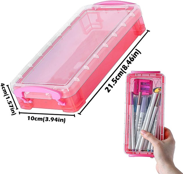 Pencil Box, 4 Pack Stackable Large Capacity Pencil Case - Brush Painting Pencils Carousel 2