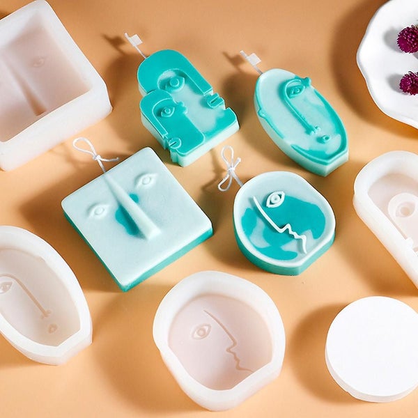 Abstract Art Human Face Candle Mold, Candle Molds For Candle Making, Silicone St Carousel 5