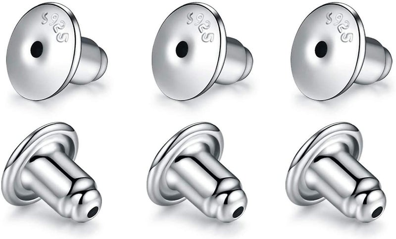 3 Pairs Of Earrings Fastened On The Back, Hypoallergenic, Secure Locking On The Carousel 1