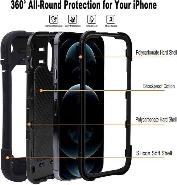 Compatible For Iphone 13 Pro Max Case With Stand, Heavy-duty Military Grade Shoc Carousel 2