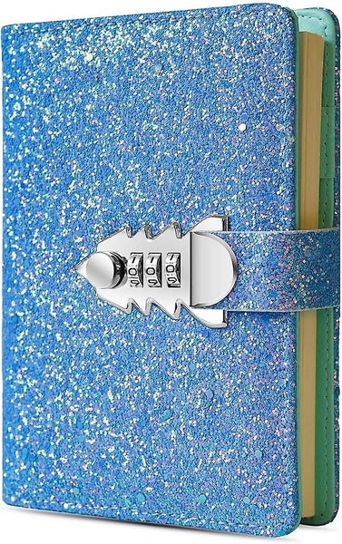 Digital Password Journal Combination Lock Diary Locking A6 Refillable Leather Jo Carousel 1