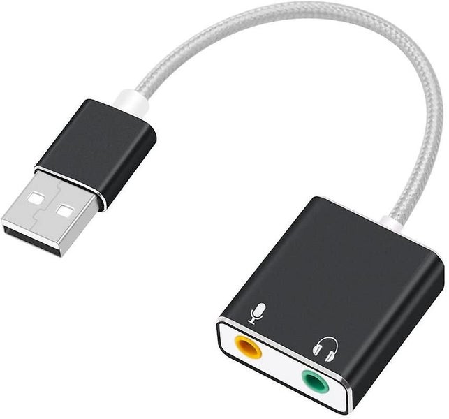 Aluminum Usb External Stereo Sound Card Adapter, Nylon Braided Usb Audio Adapter Carousel 1