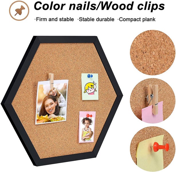 4 Packs Cork Board Pin Board, Cork Boards For Walls With Frame, Decorative Black Carousel 2