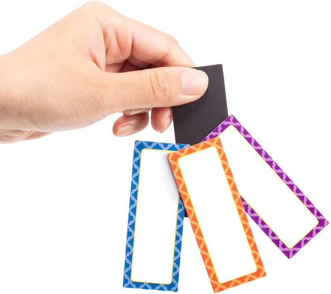 40 Pieces Magnetic Dry Erase Labels 3 X 1.2 Inch Name Plate Labels Writable Flex Carousel 2