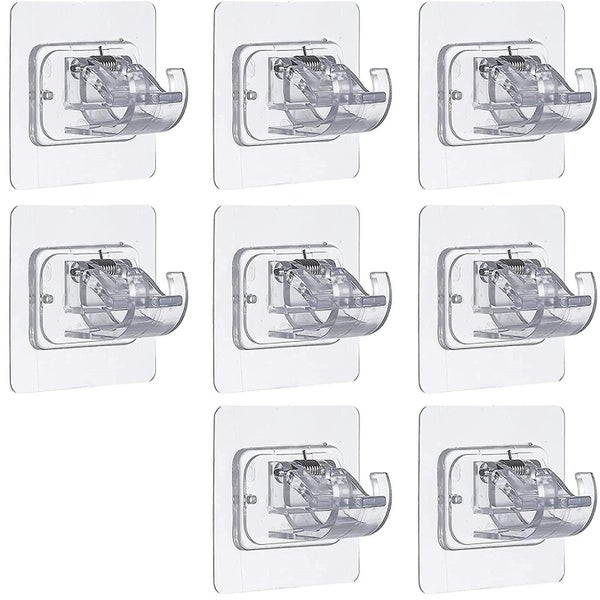8 Pieces Self Adhesive Curtain Rod Bracket Drapery Hook Holders Fixing Carousel 1