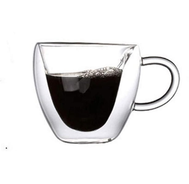 Heart-shaped Double-walled Insulating Glass Coffee Cups Or Tea Cups, Milk Cups, Carousel 1