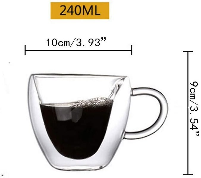 Heart-shaped Double-walled Insulating Glass Coffee Cups Or Tea Cups, Milk Cups, Carousel 2