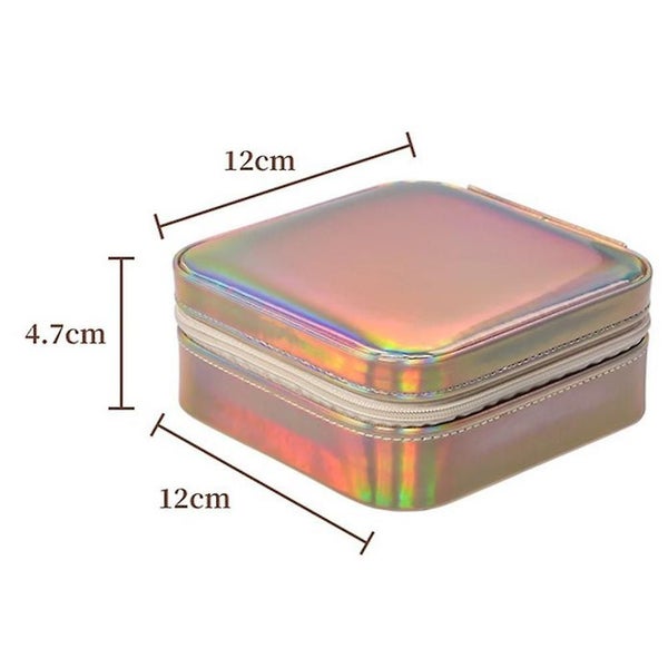 Travel Jewelry Box With Mirror, Small Jewelry Organizer Display Case Carousel 2