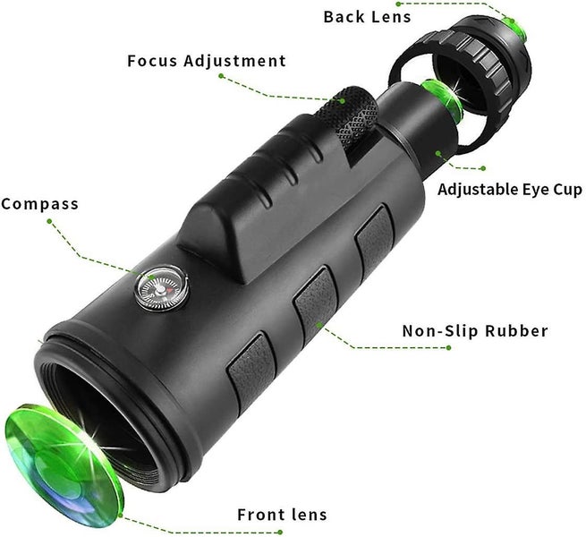 Monocular Telescope - 12x50 High Definition Fmc Bak4 Hd Monocular For Bird Watch Carousel 3