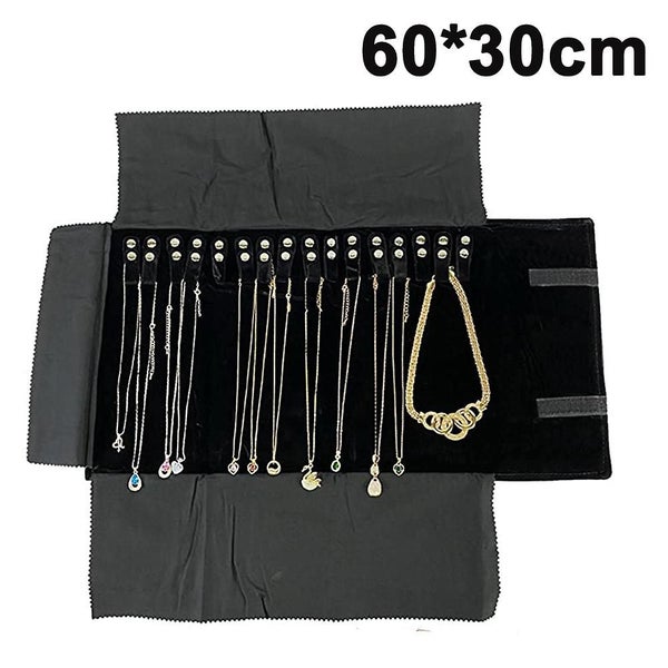 Velvet Travel Jewelry Case Roll Bag Organizer For Necklace Bracelet Carousel 1