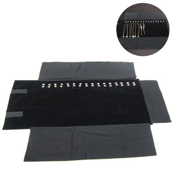 Velvet Travel Jewelry Case Roll Bag Organizer For Necklace Bracelet Carousel 2