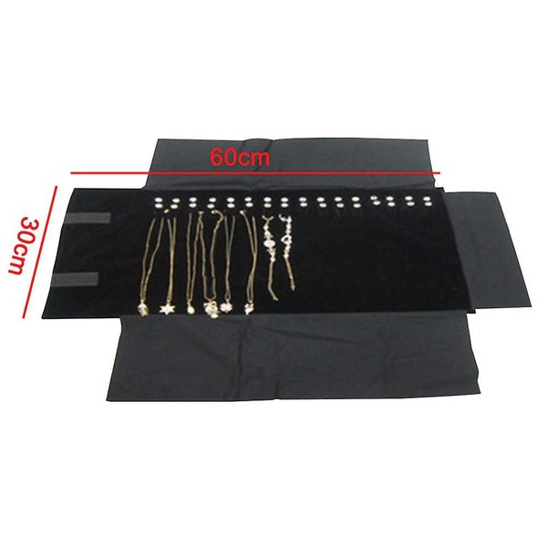 Velvet Travel Jewelry Case Roll Bag Organizer For Necklace Bracelet Carousel 5