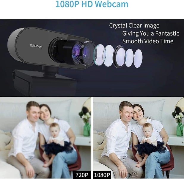 1080p Webcam With Microphone Full Hd Multi-compatible Webcam Mics Streaming Web Carousel 1
