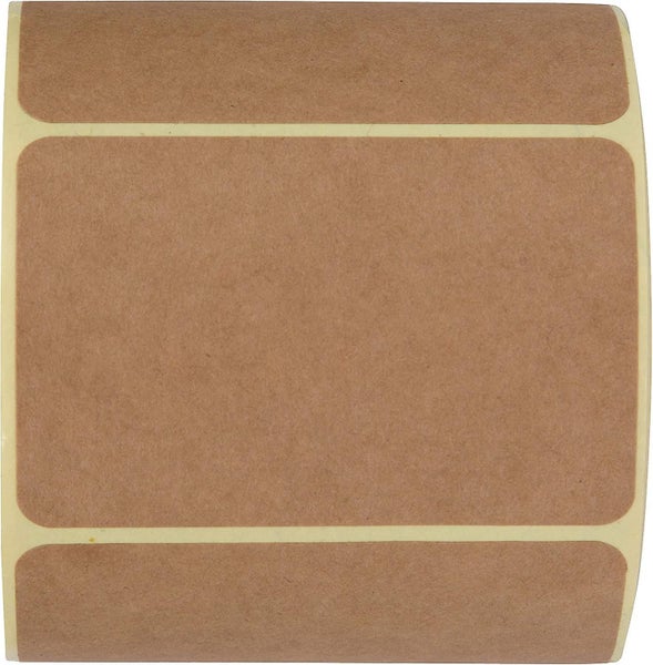 2x3 Inch Brown Kraft Stickers (300 Per Roll) - Rectangular Blank Sticker Carousel 2