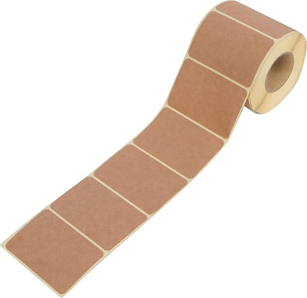 2x3 Inch Brown Kraft Stickers (300 Per Roll) - Rectangular Blank Sticker Carousel 3