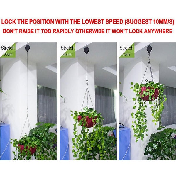 Plant Pulley, Retractable Heavy Duty Easy Reach Pulley Plant Hanging Flower Bask Carousel 2