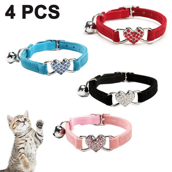 Cat Collar With Safety Belt And Bell 24-30cm, Gift For Valentine's Day Carousel 1