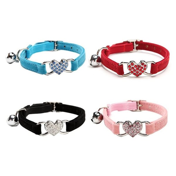 Cat Collar With Safety Belt And Bell 24-30cm, Gift For Valentine's Day Carousel 2