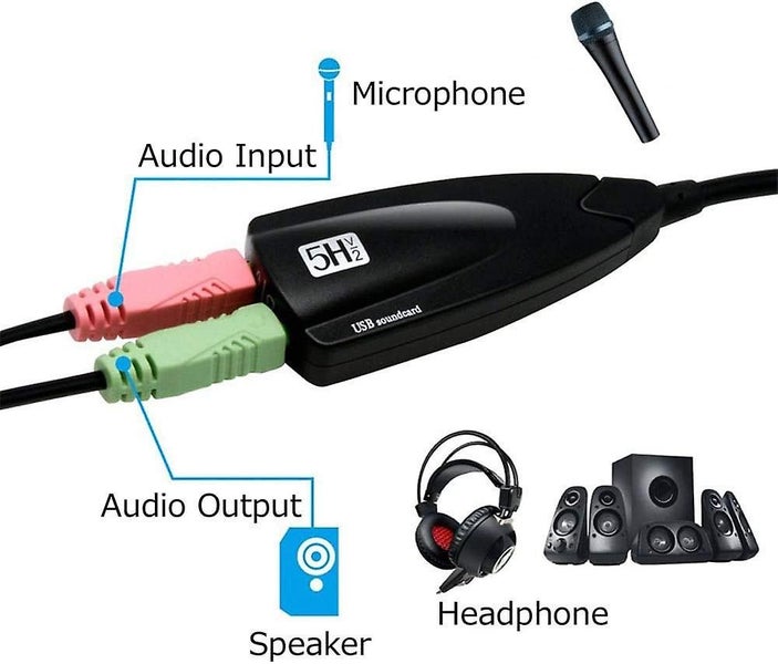 5h External Usb Sound Card Audio Adapter External Stereo Sound Card Mini Headpho Carousel 2