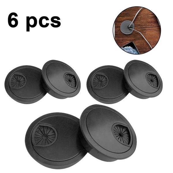6pcs Desk Wire Cord Cable Grommets Hole Cover Office Pc Desk Cable Carousel 1