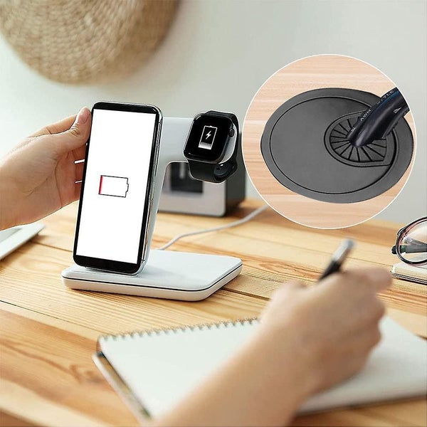 6pcs Desk Wire Cord Cable Grommets Hole Cover Office Pc Desk Cable Carousel 5