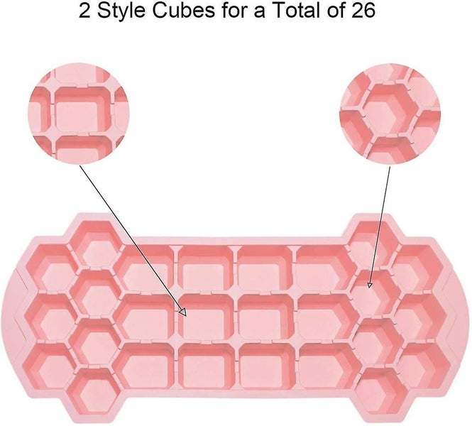 Ice Cube Trays 2 Pack, Easy-release Silicone & Flexible 26-ice Cube Trays With S Carousel 3