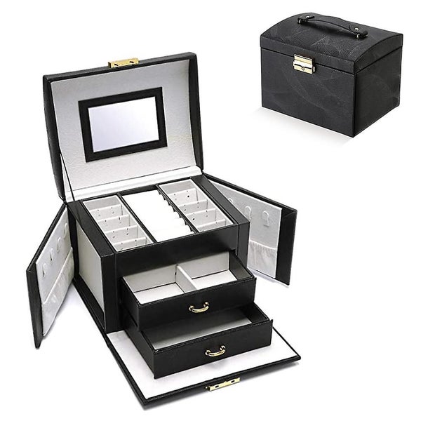 Jewelry Box, Handmade Faux Leather Jewelry Organizer Box Carousel 2