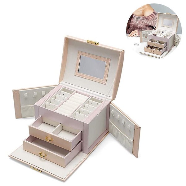 Jewelry Box, Handmade Faux Leather Storage Case Vintage Gift For Women Carousel 1