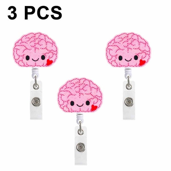 3pcs Retractable Badge Reel Holder Nursing Name Badge Holder Felt Badge R Carousel 1
