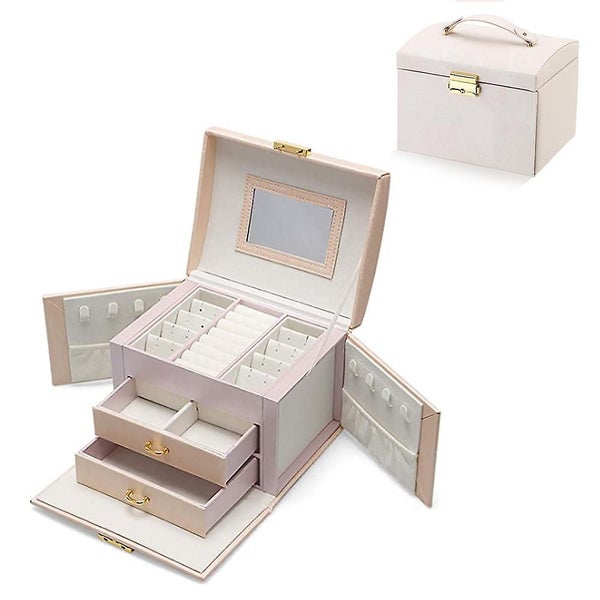 Jewelry Box, Handmade Faux Leather Storage Case Vintage Gift For Women Carousel 2