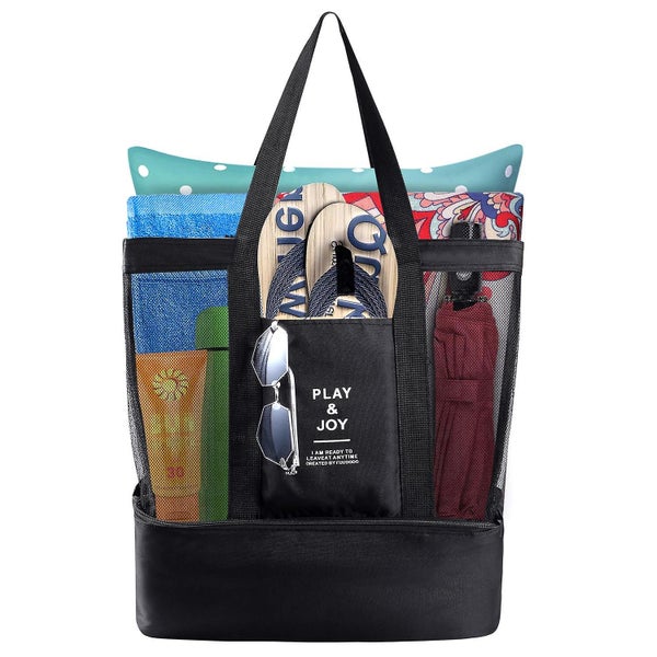 Mesh Beach Bag, Tote Beach Bags Cooler 17 "x 15" X 6 "grocery & Picnic Bag Carousel 1