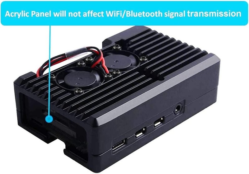 Pi 4b Aluminum Alloy Armor Double Fan Cooling Shell Thermal Conductive Radiator Carousel 2