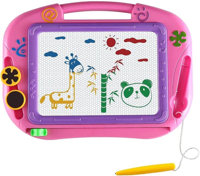 Magnetic Drawing Board For Toddlers, Travel Size Magnet Doodle Board Carousel 1