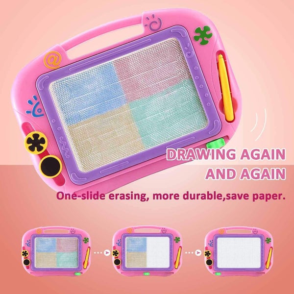 Magnetic Drawing Board For Toddlers, Travel Size Magnet Doodle Board Carousel 2