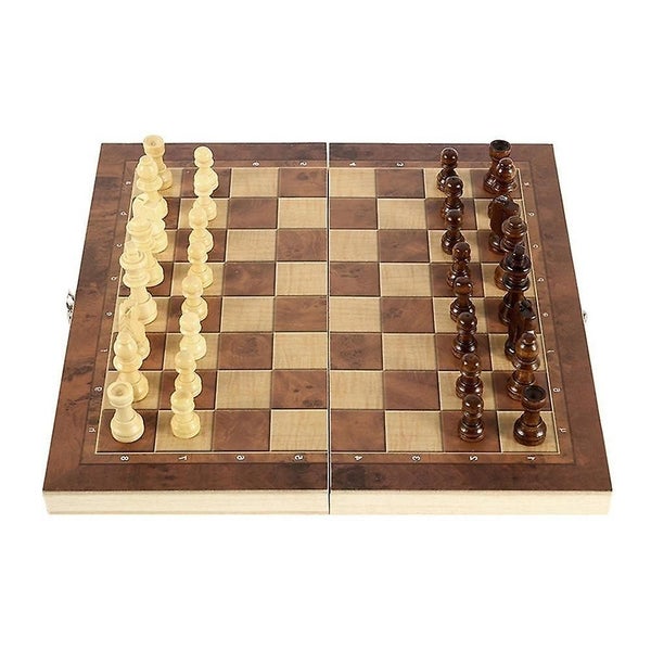 Folding Wooden Chess Set With Magnet Closure - Classic 7.4 Inch Carousel 1