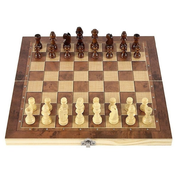 Folding Wooden Chess Set With Magnet Closure - Classic 7.4 Inch Carousel 2
