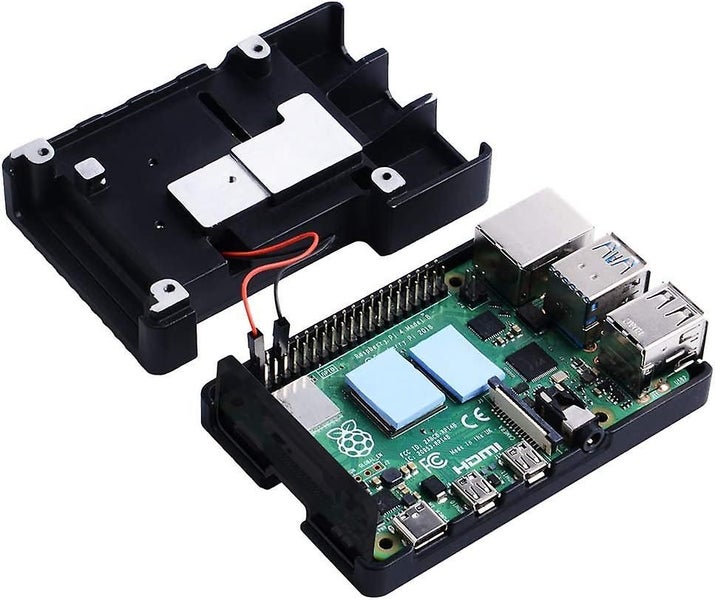 Pi 4 Armor Case With Fan, Raspberry Pi 4 Passive Aluminum Alloy Case With Coolin Carousel 4