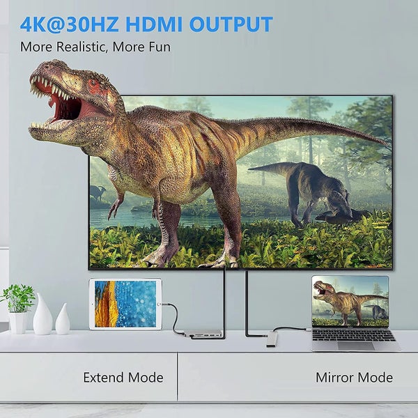 Usb C Hub Multiport Adapter - 6 In 1 Usb C To Multiport Adapter, Sd/tf Card Read Carousel 4