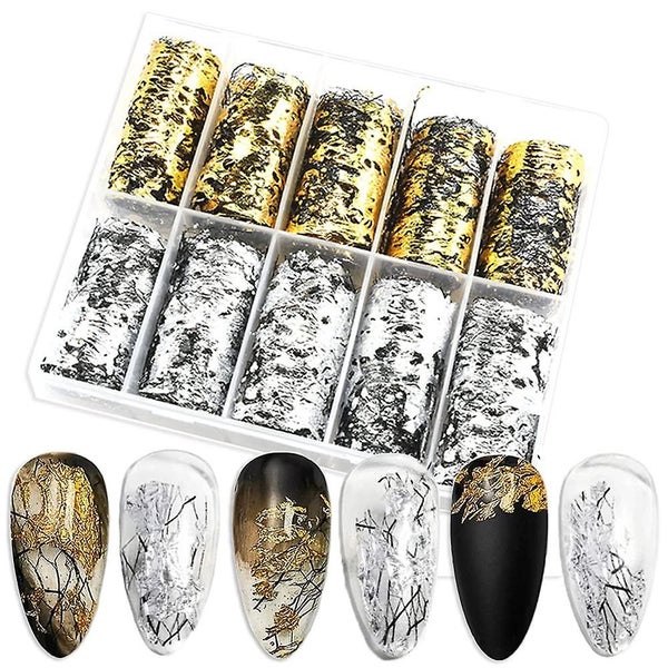 Gold And Silver Foil Nail Art Holographic Foil Patch Nail Art Sequins 3d Flash L Carousel 1