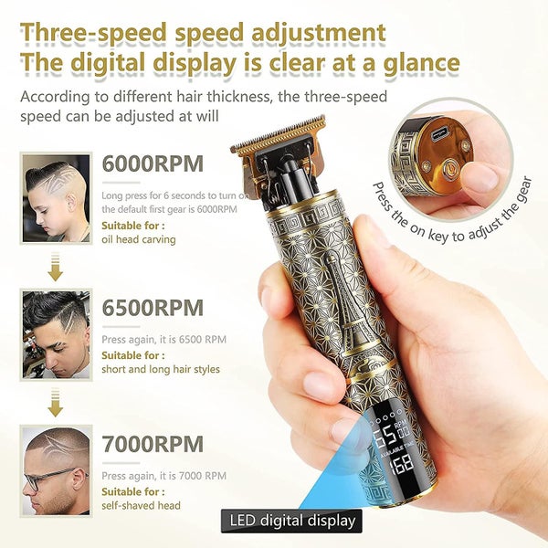 Hair Clippers For Men, Zero Gapped T-blade Hair Trimmer With 3 Speed Adjustment Carousel 2