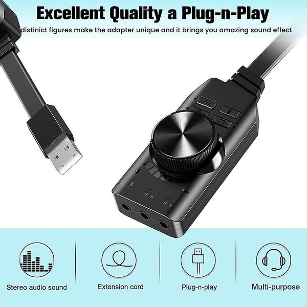 Usb Sound Card Adapter 7.1 Channel External Audio Adapter Stereo Sound Card Conv Carousel 5