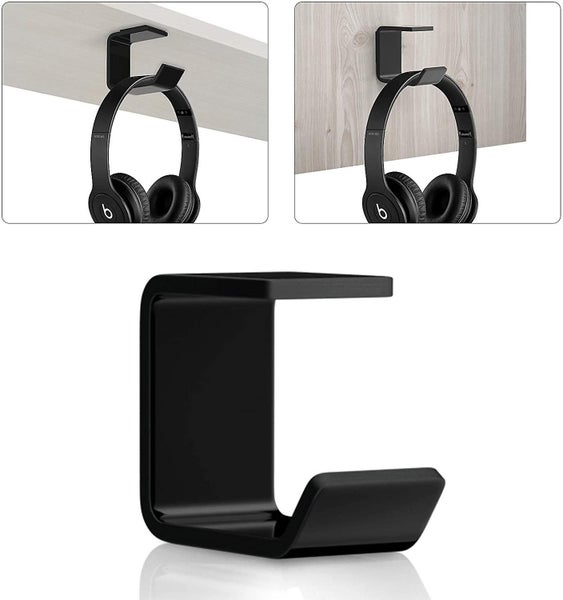Headphone Hanger, Acrylic Under-desk Stick-on Headphone Hanger Multifunctional H Carousel 1