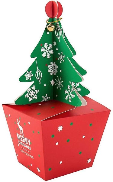 20 Pieces 3d Christmas Tree Candy Treat, Christmas Paper Box Gift Carousel 1