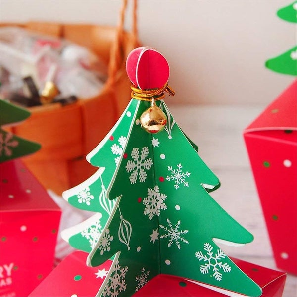 20 Pieces 3d Christmas Tree Candy Treat, Christmas Paper Box Gift Carousel 5