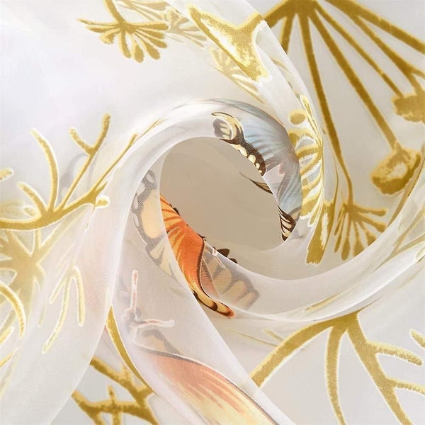 Beautiful Printed Butterfly Sheer Curtains Polyester Transparent Drapes Carousel 4