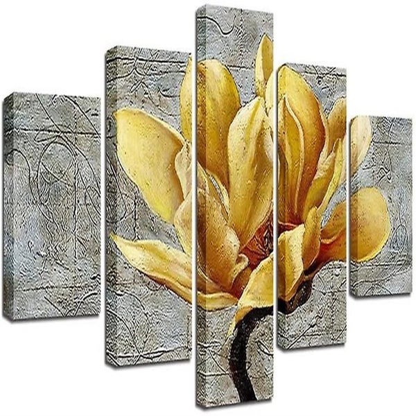 Canvas Artwork For Walls Yellow Flowers Hd Inkjet Decorative Paintings Carousel 2