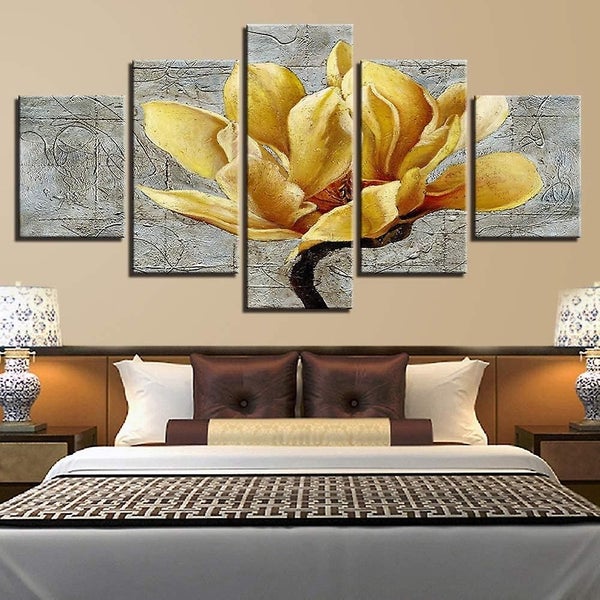 Canvas Artwork For Walls Yellow Flowers Hd Inkjet Decorative Paintings Carousel 3