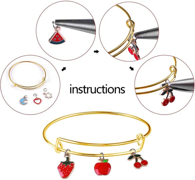 280 Pieces Charm Bracelets Diy Kit 20 Pieces Expandable Bangle Adjustable Wire B Carousel 4