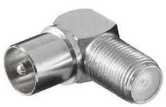 F CONNECTOR TO TV MALE 90 DEGREE PLUG 1PC Carousel 1