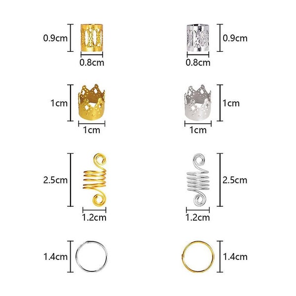 160 Pcs Assorted Style Metal Hair Cuff Hair Receiving Circle Ring Coil Carousel 5